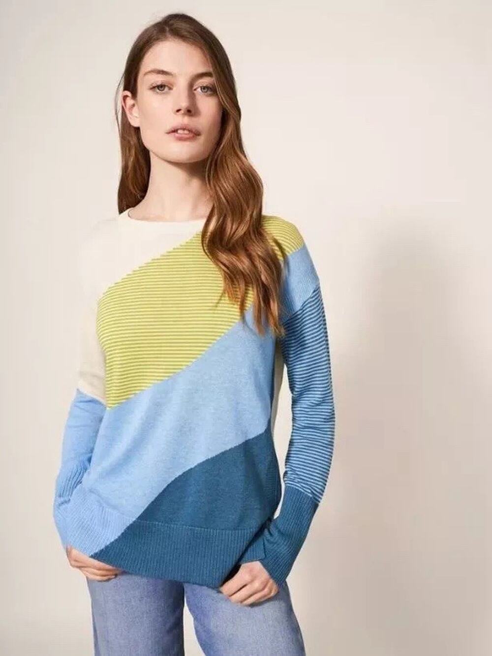 White Stuff UK UNITED KINGDOM Jumper Sweater Multicolor Striped UK 12 US Large